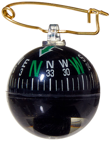 Allen 484 Compass  Black Pin On 1.50" Long Small Includes Safety Pin