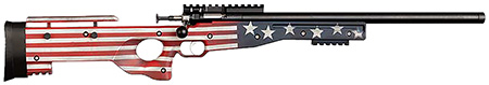 Crickett KSA2150-OG Precision  Full Size 22 LR Single Shot 16.10" Blued Threaded Bull Barrel, Blued Crickettinny Rail Steel Receiver, Old Glory Synthetic Adj LOP Stock