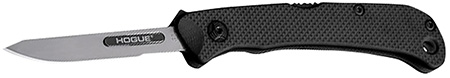 Hogue 35836 Expel  2.50" Folding Scalpel Plain Satin High Carbon Steel Blade, Black Textured G10 Scales/SS Handle