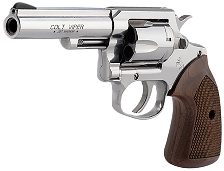 Colt Mfg VIPERSP4WRR Viper  357 Mag/38 Special 6rd 4.25" 1/2 Lug Stainless Steel Barrel, Stainless Steel Cylinder  &  Frame, American Walnut Grip, Exposed Hammer