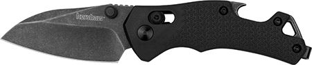 Kershaw 8337 Craze  EDC 2.35" Folding Reverse Tanto Plain Blackwash 8Cr13MoV SS Blade, Black Textured GFN Handle