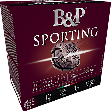 B & p Ammunition 12B1SCF8 Sporting Clay  12Gauge 2.75" 1oz 8Shot 25 Per Box/10 Case