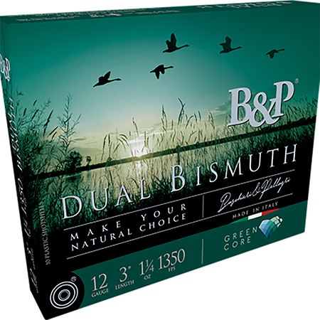 B & p Ammunition 12B4DB43 Dual Bismuth  12Gauge 3" 1 1/4oz Bismuth 3/4Shot 10 Per Box/10 Case
