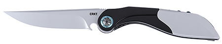 CRKT 5702 Nucleus  3.19" Folding Plain Bead Blasted 12C27 Sandvik Blade, Black/Red G10/SS Handle