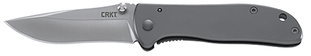 CRKT 6450S Drifter  EDC 2.88" Folding Drop Point Plain Satin 8Cr14MoV SS Blade, Silver Stainless Steel Handle