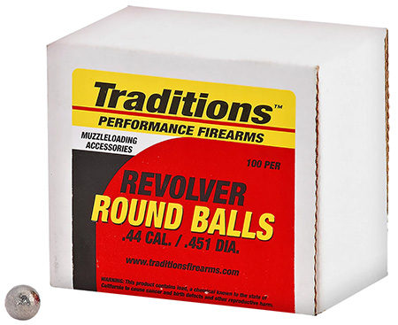 Traditions A1647 Revolver  44Cal Lead Ball 140gr 100/Box