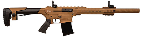 Gforce Arms GF2512BNZ GF25  12 Gauge Semi-Auto 3" 5+1 20" Bronze Cerakote Spiral Threaded Barrel, Bronze Cerakote Picatinny Rail Aluminum Receiver, Adjustable Black Synthetic Stock w/Black Rubber Grip
