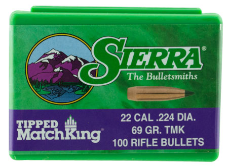 Sierra 7169 Tipped MatchKing  22Cal 69gr Tipped MatchKing 100/Box