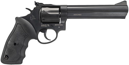 Taurus 2-660061 66  Medium 357 Mag/38 Special +P 7 Shot 6" Matte Black Oxide Alloy Steel Barrel, Cylinder  &  Frame, Black Finger Grooved Rubber Grip, Transfer Bar Safety, Exposed Hammer