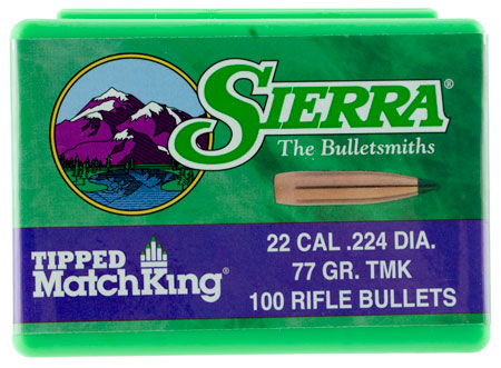 Sierra 7177 Tipped MatchKing  22Cal 77gr Tipped MatchKing 100/Box