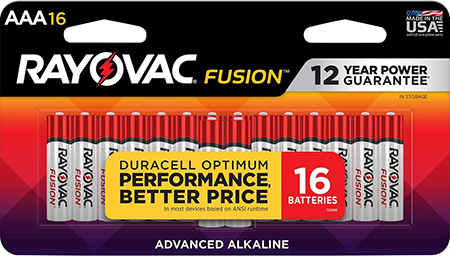 Rayovac 82416T02 AAA HIGH ENREGY Alkaline Batteries  Silver/Blue 1.5 Volts 1,123 mAh (16) Single Pack