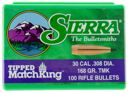 Sierra 7768 Tipped MatchKing  30Cal 168gr Tipped MatchKing 100/Box
