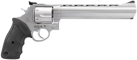 Taurus 2-440089 44  Large 44 Rem Mag 6 Shot 8.37" Matte Stainless Ported Barrel, Cylinder  &  Frame, Black Finger Grooved Rubber Grip, Transfer Bar Safety, Exposed Hammer