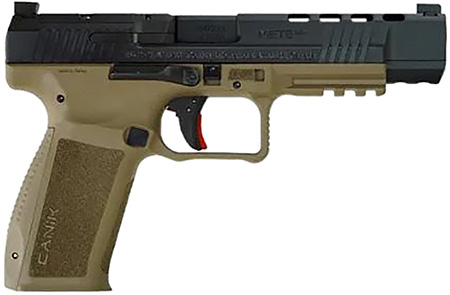 Canik HG6651N Mete SFx  9mm Luger 10+1 5.20" Black Nitride Match Grade Barrel, Black Optic Ready/Serrated Steel Slide, Flat Dark Earth Polymer Frame w/Picatinny Rail, Aggressive Texture Grip