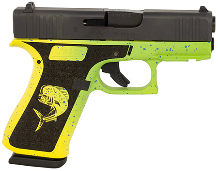 Glock UX4350204MAHIFR G43X  Sub-Compact Frame 9mm Luger 10+1 3.41" Black GMB Barrel, Black nDLC Serrated Steel Slide, Mahi Polymer Frame w/Front Rail  &  Beavertail, Black Textured Grip, Ambidextrous