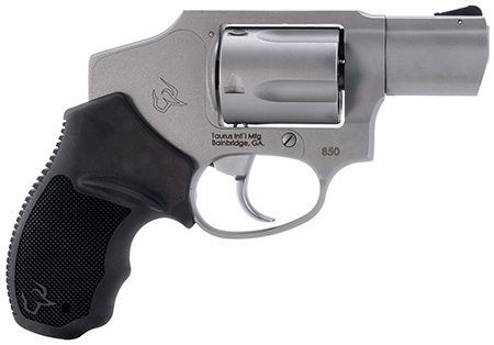 Taurus 2-850129 850  Small 38 Special 5 Shot 2" Matte Stainless Steel Barrel  &  Cylinder, Matte Stainless Steel Frame, Black Rubber Grip, Transfer Bar Safety, Concealed Hammer