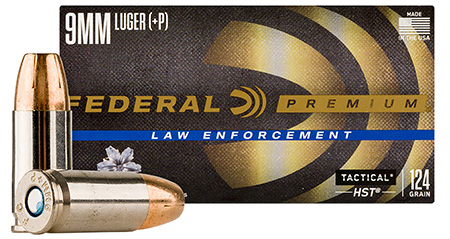 Federal P9HST3 Premium Personal Defense 9mm+P 124gr HST Jacketed Hollow Point 50 Per Box/20 Case