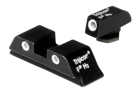 Trijicon 600210 Bright  &  Tough Night Sights  Green/Tritium White Outline Front Sight-Green/Tritium White Outline Rear Sight Glock 17/17L/19 Standard Frame