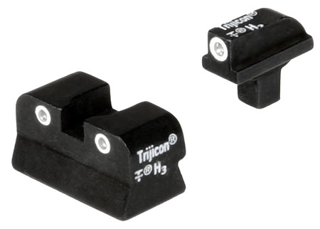 Trijicon 600138 Bright  &  Tough Night Sights  Green/Tritium White Outline Front Sight-Green/Tritium White Outline Rear Sight Colt 1911 0.125 Tang