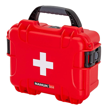 Nanuk 904S000RDPA0FSA01 First Aid Case  Waterproof Red NK-7 Resin