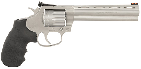 Colt Mfg KCOBRA22SM6RFO King Cobra Target 22 LR 6 Shot 6" Matte Stainless Steel Vent Rib Barrel, Matte Stainless Stainless Steel Frame  &  Cylinder, Black Hogue Overmolded Grip, Exposed Hammer
