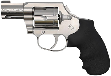 Colt Mfg KCOBRASM2BB King Cobra  Small 357 Mag 6 Shot 2" Matte Stainless Steel Barrel, Cylinder Frame, Black Hogue Overmolded Grips, Concealed Hammer