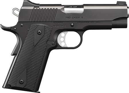 Kimber Mfg.,inc 3200051CA Pro Pro Carry II (CA) 45 ACP 7+1 4" Steel Slide Matte Black/Black Synthetic Double Diamond Checkering Grip
