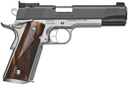 Kimber Mfg.,inc 3200309 Super Match II 45 ACP 8+1 5" Matte Black KimPro II Aggressive Slide Serrations Front strap checkering Walnut Grip