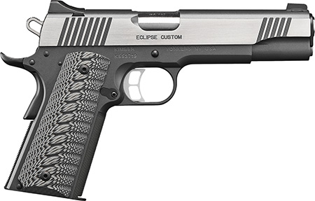 Kimber Mfg, Inc 3000239 Eclipse Custom 10mm Auto 8+1 5" Stainless Match Grade Barrel, Charcoal Gray Serrated Stainless Steel Slide, Charcoal Gray Stainless Steel Frame w/Beavertail, G10 Grip