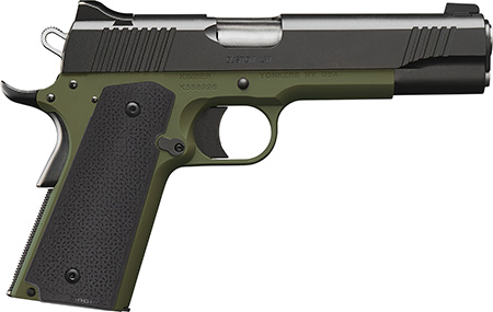 Kimber Mfg, Inc 3000465 Custom LW MP 9mm Luger 9+1 5" Stainless Match Grade Barrel, Black Serrated Steel Slide, Ranger Green Aluminum Frame w/Beavertail, Black Textured Grip