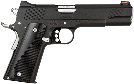 Kimber Mfg, Inc 3700595 Custom LW Nightstar 45 ACP 8+1 5" Stainless Match Grade Barrel, Black Serrated Steel Slide, Black Aluminum Frame w/Beavertail, Black/Gray Laminate Grip
