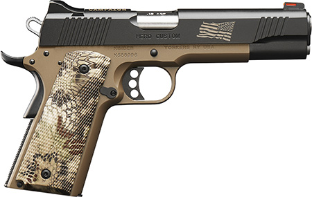 Kimber Mfg.,inc 3200383 Hero Custom II Boot Campaign 45ACP 7+1 5" KimPro II Front Serrations Stainless Steel Slide Desert Tan KimPro II Composite Kryptek Highlander Grip