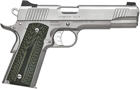 Kimber Mfg, Inc 3200342 TLE II  45 ACP 7+1 5" Stainless Match Grade Barrel, Satin Silver Serrated Stainless Steel Slide  &  Frame w/Beavertail, Aggressively Textures G-10 Grip