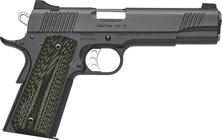 Kimber Mfg, Inc 3200347 TLE II Custom 10mm Auto 8+1 5" Stainless Match Grade Barrel, Matte Black Serrated Steel Slide, Matte Black Steel Frame w/Beavertail, Aggressively Textures G-10 Grip