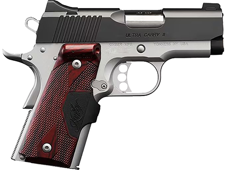 Kimber Mfg.,inc 3200392 Ultra Carry II Two-Tone LG 9mm 8+1 3" Black Matte Silver Rosewood w/ Integrated Laer Grip