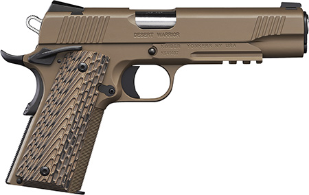 Kimber Mfg.,inc 3000236 Desert Warrior  45 ACP 7+1 5" Front Serrations Steel Slide Desert Tan KimPro II G-10 Grip