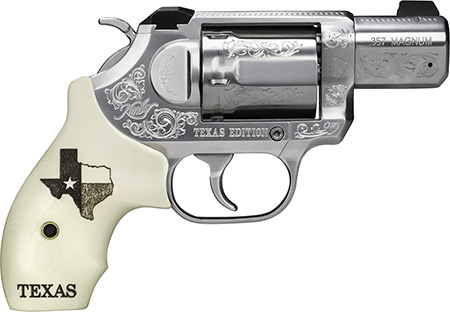 Kimber Mfg, Inc 3400028 K6S Texas Edition DA/SA 357 Mag 6 Shot 2" Brushed Stainless Steel Barrel  &  Cylinder, Brushed Stainless Steel Frame, Bonded Ivory Grip, Exposed Hammer