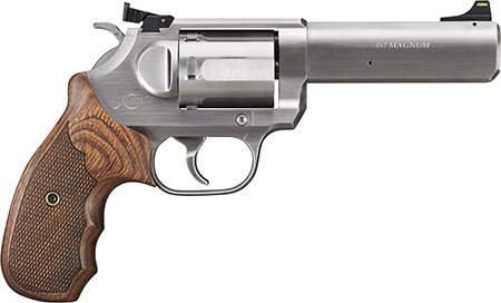 Kimber Mfg, Inc 3400032 K6S Target GFO DA/SA 357 Mag 6 Shot 4" Brushed Stainless Steel Barrel  &  Cylinder, Brushed Stainless Steel Frame, Diamond Checkering Grip