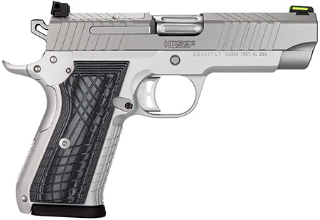 Kimber Mfg.,inc 3100012 KDS9C  9mm 15+1 4.09" KimPro Silver  Front and Rear Serrations Stainless Steel Slide Gray and Black G10 Crosshatch Grip