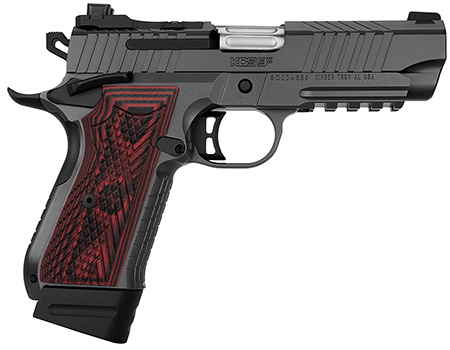 Kimber Mfg.,inc 3100024 KDS9C Rail 9mm 15+1 18+1 4.09" KimPro Gray Red/Black Front and Rear Serrations Stainless Steel Black Crosshatch cut G-10 Grip