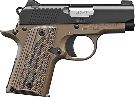 Kimber Mfg.,inc 3300208 Micro Desert Night NS 380 ACP 7+1 2.75" Matte Black KimPro II Stainless Steel Slide Desert Tan KimPro G10 Grip