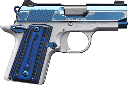 Kimber Mfg.,inc 3300111 Micro 9 Sapphire 9mm 6+1 3.15" Polished Bright Blue PVD Coating Stainless Steel Slide G-10 Grip
