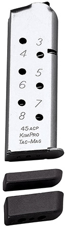Kimber Mfg.,inc 1100721A Tac-Mag  8rd 45 ACP Silver Stainless Steel