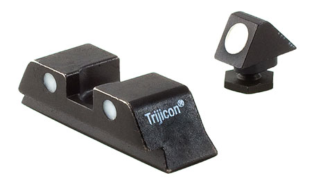 Trijicon 600234 Bright  &  Tough Steel Sights  Black White Dot Front Sight-Black White Dots Rear Sight-Glock 17 MOS/19 MOS/34 MOS (No Tritium) Standard Frame