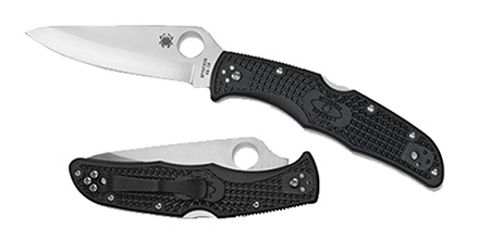 Spyderco C10PBK Endura 4 Lightweight 3.80" Folding Drop Point Plain VG-10 SS Blade/Black  Textured FRN Handle Includes Pocket Clip