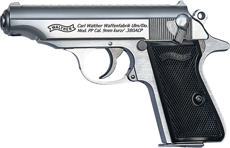Walther Arms 4796029 PP  32 ACP 8+1 3.90" Stainless Steel Barrel, Stainless Serrated Steel Slide, Stainless Aluminum Frame w/Beavertail, Textured Polymer Grip