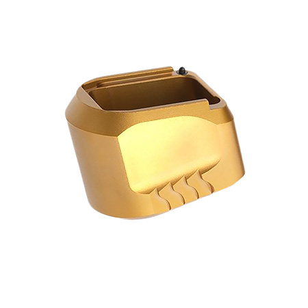 Tyrant CNC TDMPMAGEXFSGOLD  Magazine Extension 9mm/40 S&W Fits S&W M & P Full-Size Black Aerospace Grade Aluminum