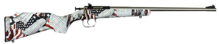 Crickett KSA3168 Youth  22 LR 1rd 16.12" Stainless Steel Barrel, Fixed Front/Adjustable Rear Peep Sights, American Flag/Amendment Synthetic Stock w/11.5" LOP, Rebounding Firing Pin Safety