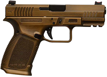 Gforce Arms GFRPX3C9BNZ Exodus  9mm Luger 15+1 4.02" Black Steel Barrel, Bronze Cerakote Serrated Steel Slide, Bronze Cerakote Polymer Frame w/Accessory Rail, Textured Grip