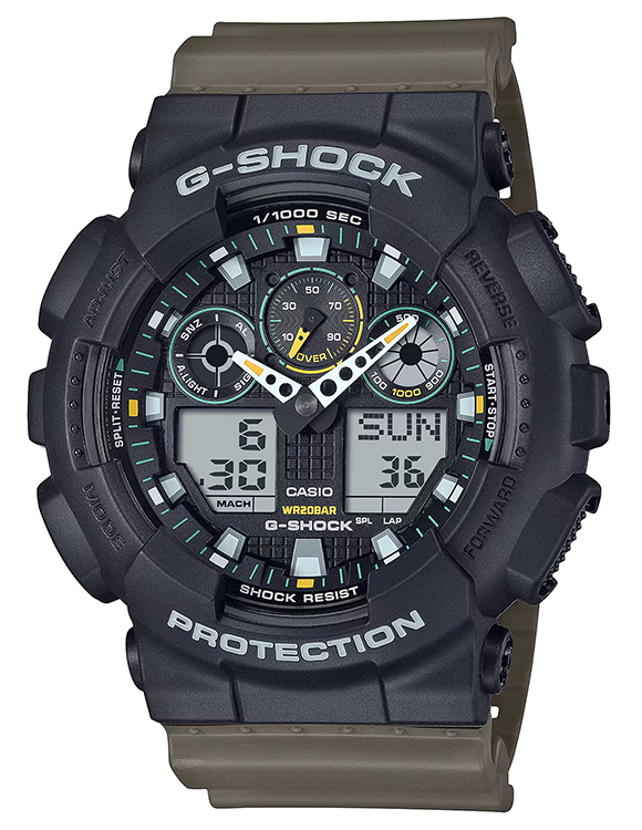 GSHOCK GA100TU1A3CR  ANLG-DIGTL                GRN